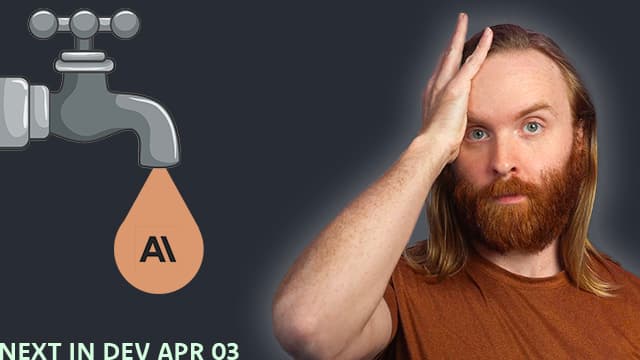 Leaky faucet with Anthropic's logo in it. Nick in disbelief.